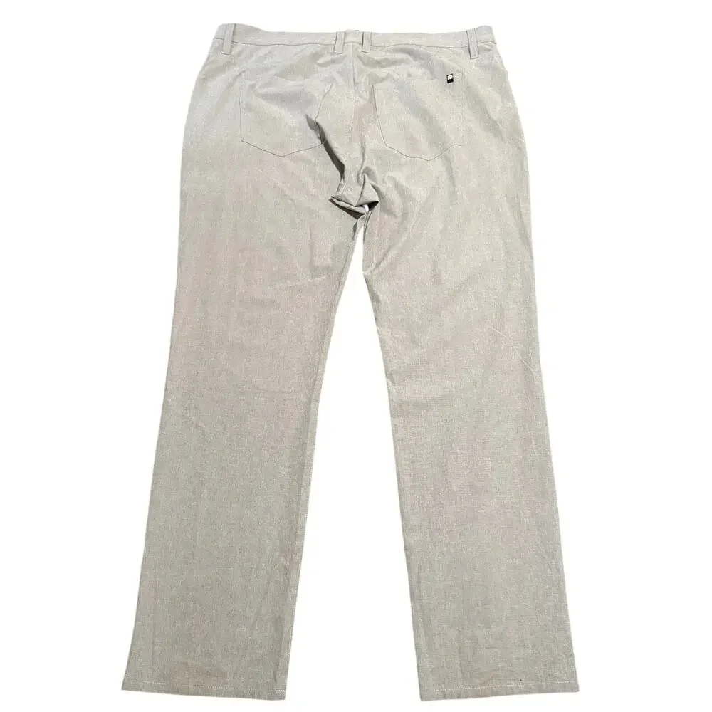 Travis Mathew Men's Performance Pants, Gray, Stretch Golf Casual, Men's Size 40